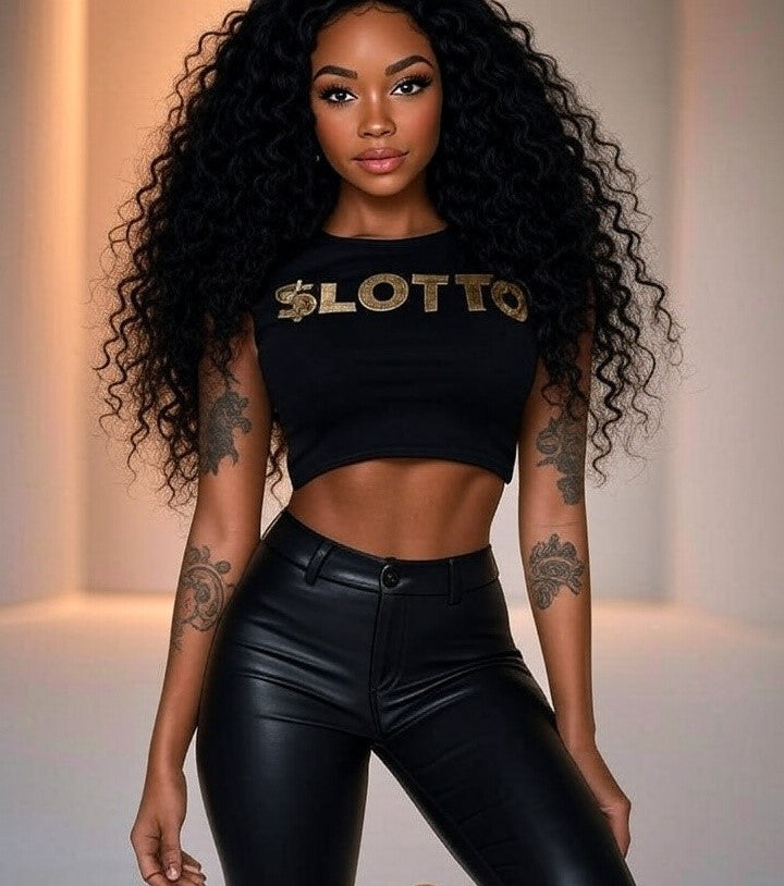 Lotto Fun Women's Crop Tee, Trendy Graphic Tee, Cotton Casual Wear