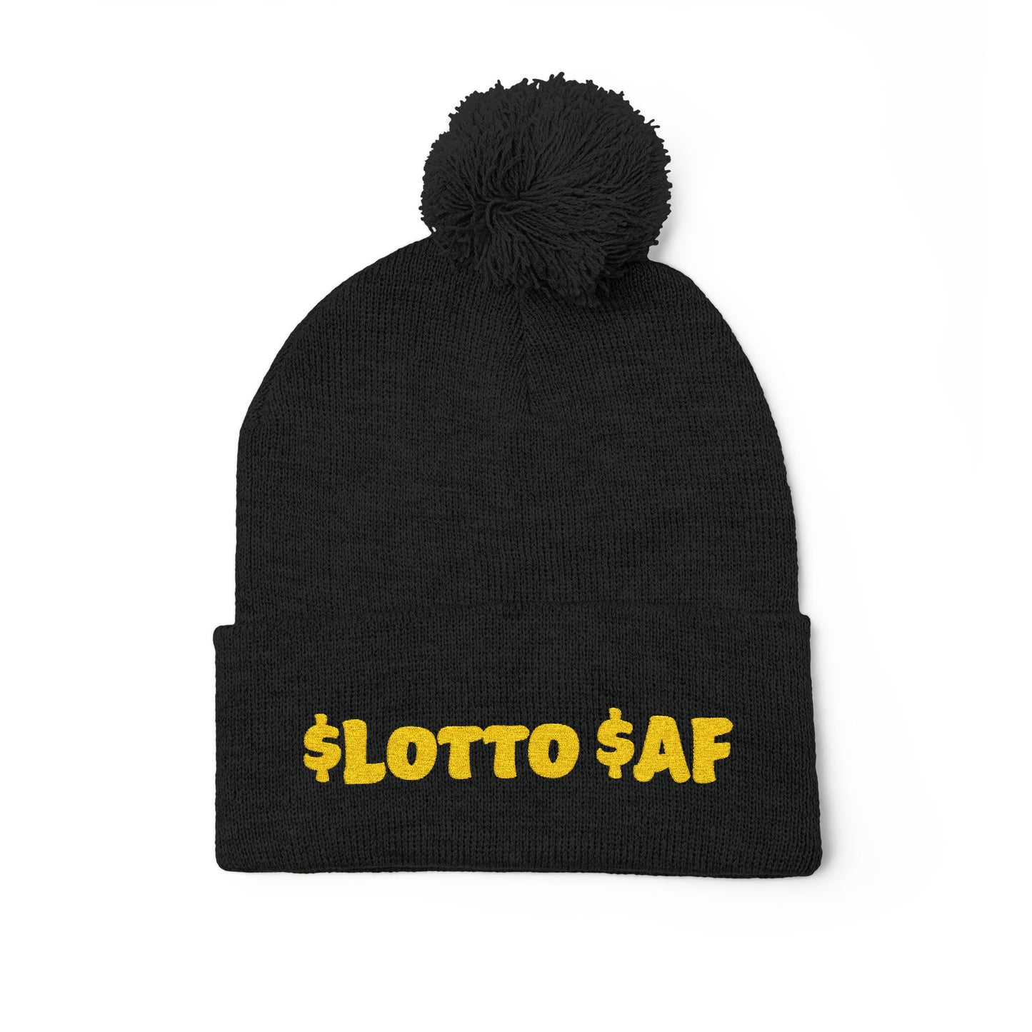 A $Lotto Cozy $AF Pom-Pom Knit Beanie-Embroidered